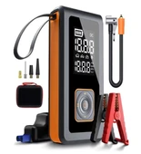 Çantalı 8000mAh 150 PSI Akü Takviyeli Oto Bisiklet Motosiklet Hava Kompresörü Lastik Şişirme Pompası thumbnail 2