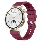 Sneezy Huawei Watch GT4 41mm İle Uyumlu SoftFlex Metal Tokalı Spor Silikon Akıllı Saat Kordonu  Mürdüm thumbnail 1