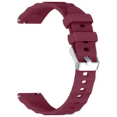 Sneezy Huawei Watch GT5 Pro 42mm İle Uyumlu SoftFlex Metal Tokalı Spor Silikon Akıllı Saat Kordonu  Mürdüm thumbnail 4