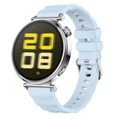 Sneezy Huawei Watch GT5 41mm İle Uyumlu SoftFlex Metal Tokalı Spor Silikon Akıllı Saat Kordonu  Mavi thumbnail 1