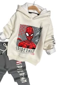 Erkek Çocuk Örümcek Adam Digital Baskılı Kapşonlu Sweat Gri Eşofman Takım thumbnail 6