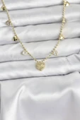 Pirinç Gold Renk Kalp Model Kadın Kolye - EBJ251115W38373 thumbnail 1