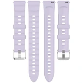 Sneezy Huawei Watch GT4 41mm İle Uyumlu SoftFlex Metal Tokalı Spor Silikon Akıllı Saat Kordonu  Lila thumbnail 6