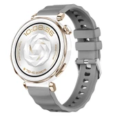 Sneezy Huawei Watch GT5 Pro 42mm İle Uyumlu SoftFlex Metal Tokalı Spor Silikon Akıllı Saat Kordonu  Koyu Gri thumbnail 1