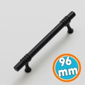 Mobilya Mutfak Çekmece Dolap Dolabı Kapak Kulbu Kulpu Kulpları (96 mm - 9.6 cm) Siyah Metal thumbnail 1