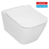 Serel Rita Kanalsız Asma Klozet (RT26) + Zenith Slim Yavaş Kapanan Kapak 2'li Set thumbnail 1