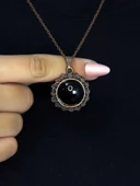 Doğal Taş Oniks Doğal Taşlı Desenli Otantik Kadın Kolye 45 Cm Zincirli Bakır Rengi euk28o2 thumbnail 1