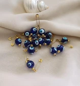 20 Adet 12 mm Maşallahlık İğneli Cam Nazar Boncuğu thumbnail 1