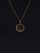 Doğal Taş Oniks Doğal Taşlı Desenli Otantik Kadın Kolye 45 Cm Zincirli Bakır Rengi euk28o2 thumbnail 3