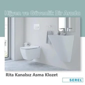 Serel Rita Kanalsız Asma Klozet (RT26) + Zenith Slim Yavaş Kapanan Kapak 2'li Set thumbnail 5