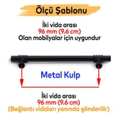 Mobilya Mutfak Çekmece Dolap Dolabı Kapak Kulbu Kulpu Kulpları (96 mm - 9.6 cm) Siyah Metal thumbnail 2