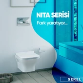 Serel Nita Köşeli Asma Klozet (NT10) + Zenith Slim Yavaş Kapanan Kapak 2'li Set thumbnail 3