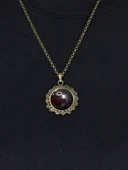 Doğal Taş Akik Doğal Taşlı Desenli Otantik Kadın Kolye 45 Cm Zincirli euk28a thumbnail 2