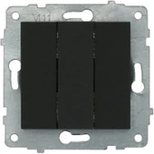 Ovivo Quantum Siyah 3'lü Anahtar Çerçeve Hariçtir. thumbnail 1