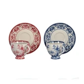 Lucky Art Florantine 6Li Ayakli Kahve Fincani Seti KırmızıMavi 100 cc thumbnail 2