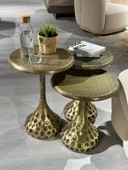 3 lü dövme sehpa gold eskitme thumbnail 2