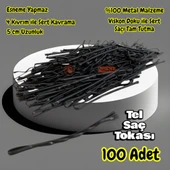 Technow Siyah %100 Metal Esnemez Dayanıklı Kadın Saç Tel Tokası 100  Adet thumbnail 1