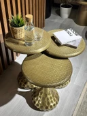 3 lü dövme sehpa gold eskitme thumbnail 6