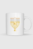 Hanukkah Menorah Yahudi Bayramı Tasarımlı Kupa Bardak thumbnail 1