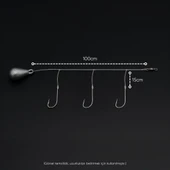 3 İğneli Kurşunlu Beden Takımı - Dip Beden Oltası - Fırdöndülü - 35 gr thumbnail 2