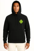 Kapüşonlu Android Logo Cep Tasarımlı Unisex Sweatshirt thumbnail 11