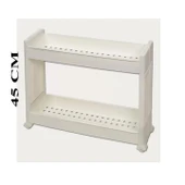 Slim Organizer 2 Katlı Plastik Banyo / Mutfak Düzenleyici Raf – Beyaz (49,5 × 14 × 45 cm) thumbnail 3