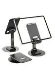 Vos Versa Telefon ile Tablet Standı Masaüstü Kaymaz Metal Kasalı 360 Derece Dönebilir ve Katlanabilir VK1013 thumbnail 1