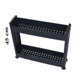 Slim Organizer 2 Katlı Plastik Banyo / Mutfak Düzenleyici Raf – Antrasit (49,5 × 14 × 45 cm) thumbnail 3