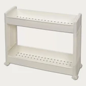 Slim Organizer 2 Katlı Plastik Banyo / Mutfak Düzenleyici Raf – Beyaz (49,5 × 14 × 45 cm) thumbnail 1