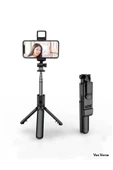 Led Işıklı Tripod Selfie Çubuğu Kablosuz Bluetooth Ile Uzaktan Kumanda ULS1001 thumbnail 2