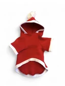 Snow Bear Kırmızı Xmas Köpek Kıyafeti | Kapüşonlu Polar Noel Sweatshirt | Küçük Irklar İçin thumbnail 6