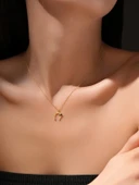 Lucky Charm Nal Yonca Minimal Kadın Gümüş Kolye thumbnail 2