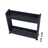 Slim Organizer 2 Katlı Plastik Banyo / Mutfak Düzenleyici Raf – Antrasit (49,5 × 14 × 45 cm) thumbnail 4