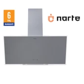 NARTE-H20190S 90CM GRİ CAM EĞİMLİ DAVLUMBAZ - 6 YIL GARANTİLİ thumbnail 1