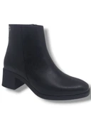 Zerhan 1101 Kadın Siyah Fermuarlı Kalın Topuklu Klasik Bot thumbnail 2