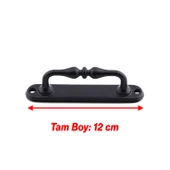 Metal Kapı Çekme Kolu 12 cm Dolap Saclı Mobilya Dolap Çekmece Tutamağı Kulp Kulpları Siyah thumbnail 3