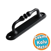Metal Kapı Çekme Kolu 12 cm Dolap Saclı Mobilya Dolap Çekmece Tutamağı Kulp Kulpları Siyah thumbnail 1