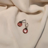 Küpe Zultanit Yuvarlak 925 Ayar Gümüş Renk Değiştiren Sultanit Sallanır Küpe thumbnail 4