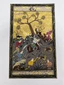 Zamanın Avla Temyizi Adlı El Yapımı Minyatür Resim 28x17,5 cm thumbnail 1