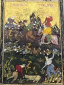 Altın Ormanda Cenk Adlı El Yapımı Minyatür Resim 28,5x17,5 cm thumbnail 2