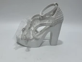 Ayakkabı Tutkusu Stilo İnci Kaplama Kalın Topuk Gelin Ayakkabısı 39 Numara thumbnail 3