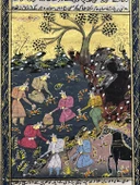 Gizemli Vadide Merasim Adlı El Yapımı Minyatür Resim 27,5x17,5 cm thumbnail 2