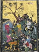 Ağacın Altında Yazılan Ferman Adlı El Yapımı Minyatür Resim 28x17,5 cm thumbnail 2