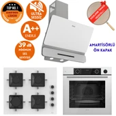 Ferre FryART & SilentArt ROYALINE /Sessiz Beyaz Ankastre Set ( D081-SA + XE64CB + SS206 ) thumbnail 1