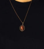 Doğal Taş Yemen Akik Doğal Taşlı Kadın Doğal Taş Otantik Kolye euk27byma thumbnail 3