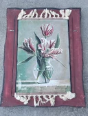 Sükûnetin Laleleri Adlı İran Tebriz Halı Tablo 94x74cm - Duvar Halı Kilim Tablo thumbnail 7