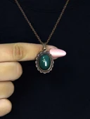 Doğal Taş Yeşil Akik Doğal Taşlı Kadın Doğal Taş Otantik Kolye euk27bya thumbnail 1