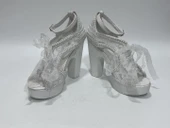 Ayakkabı Tutkusu Stilo İnci Kaplama Kalın Topuk Gelin Ayakkabısı 39 Numara thumbnail 5