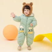 Bebek Fermuarlı Kozmonot Tulum Yeşil 90 Beden thumbnail 2