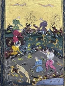 Atlıların Sessiz Anlaşması Adlı El Yapımı Minyatür Resim 27,5x17,5 cm thumbnail 2